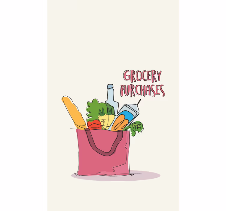 roleta do kuchyne ilustrácie s potravinami - Tenstickers