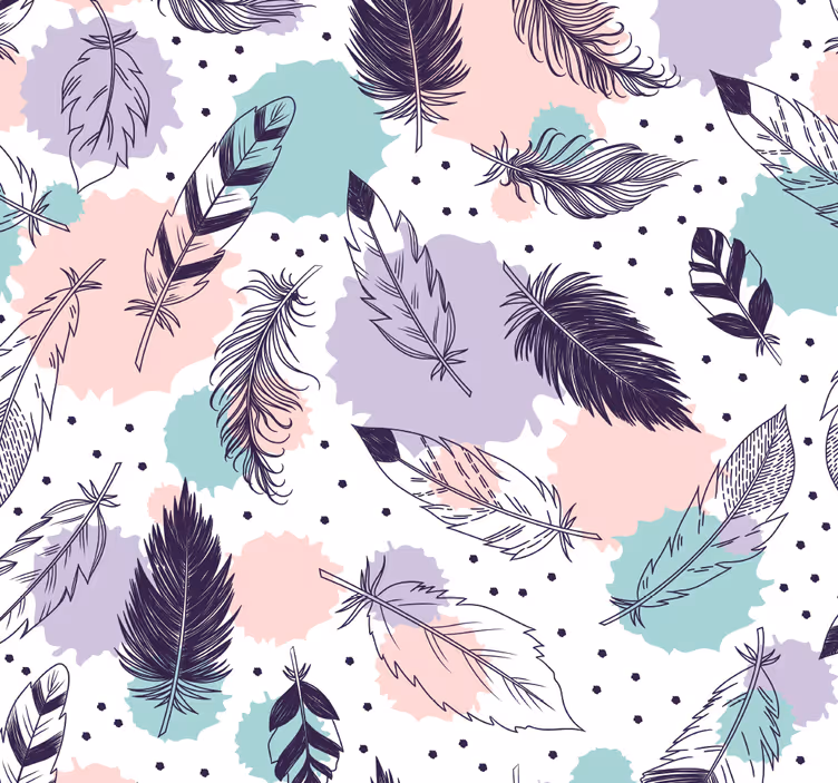 roleta do kúpelne boho vzor peria - Tenstickers
