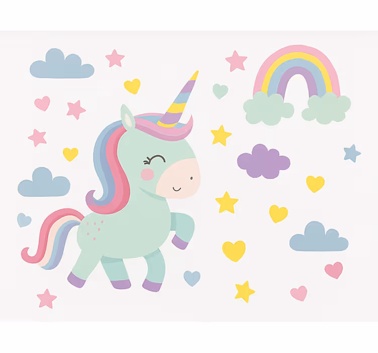roleta do detskej izby farebný dizajn jednorožca - Tenstickers