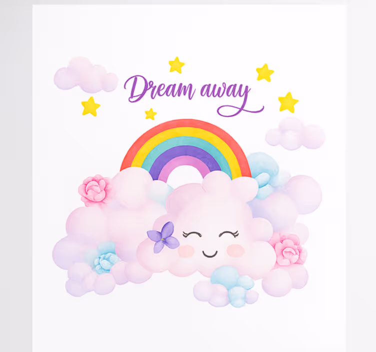 roleta do detskej izby ružové oblaky a dúha - Tenstickers