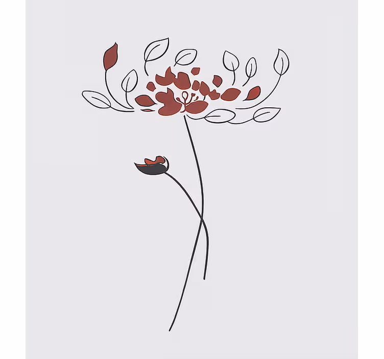 roleta do detskej izby minimalistická botanická skica - Tenstickers