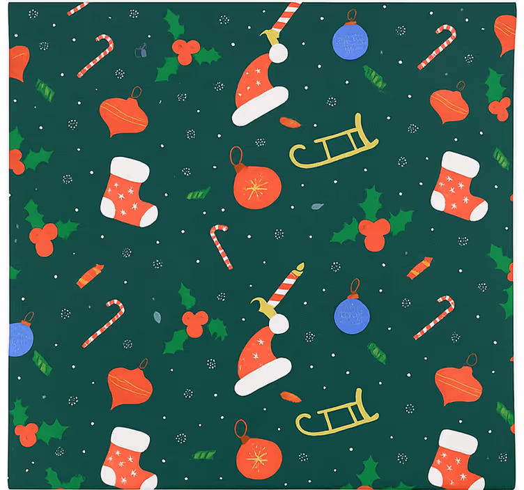 roleta do obývačky vzor perníkovej chlebíčky v štýle santa clausa - Tenstickers