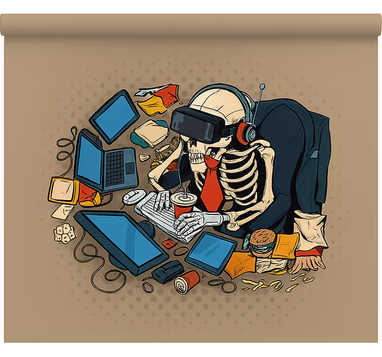 bláznivá roleta kostra retro hráč - Tenstickers