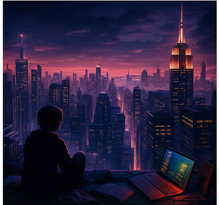 bláznivá roleta futuristický pohľad hráča na skyscaperi - Tenstickers