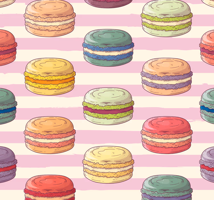 Roleta do kuchyne s farebným vzorom makróniek - Tenstickers