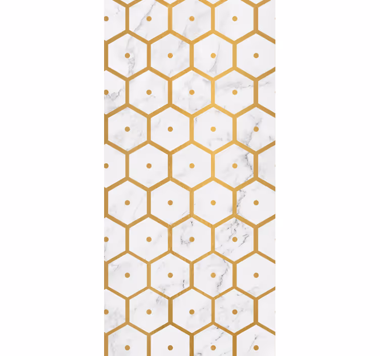 Roleta do kuchyne s hexagonálnym zlatým mramorom - Tenstickers