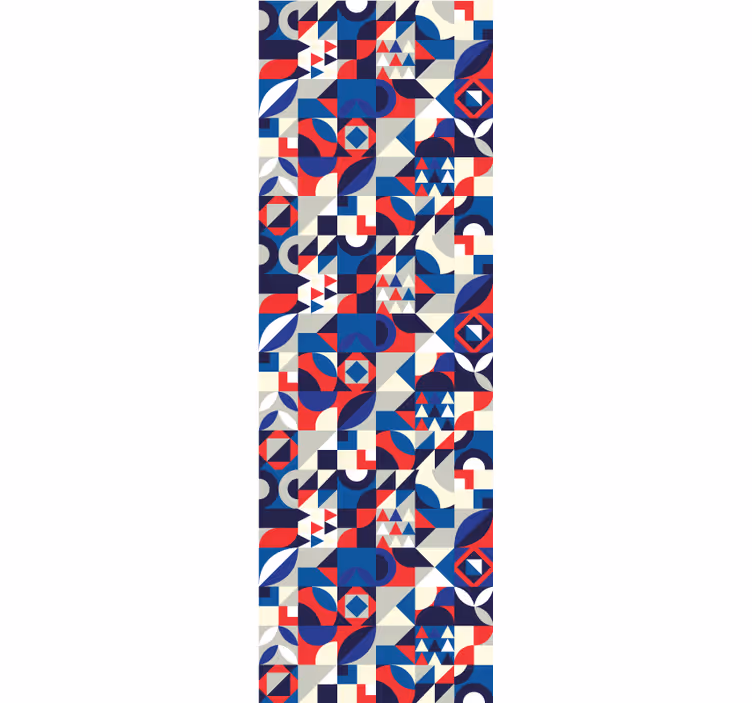 Roleta do kuchyne červený a modrý mozaikový vzor - Tenstickers