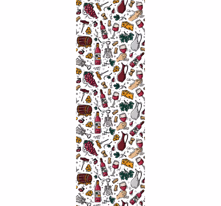 Roleta do kuchyne s vintage vzorom hrozna a syra - Tenstickers