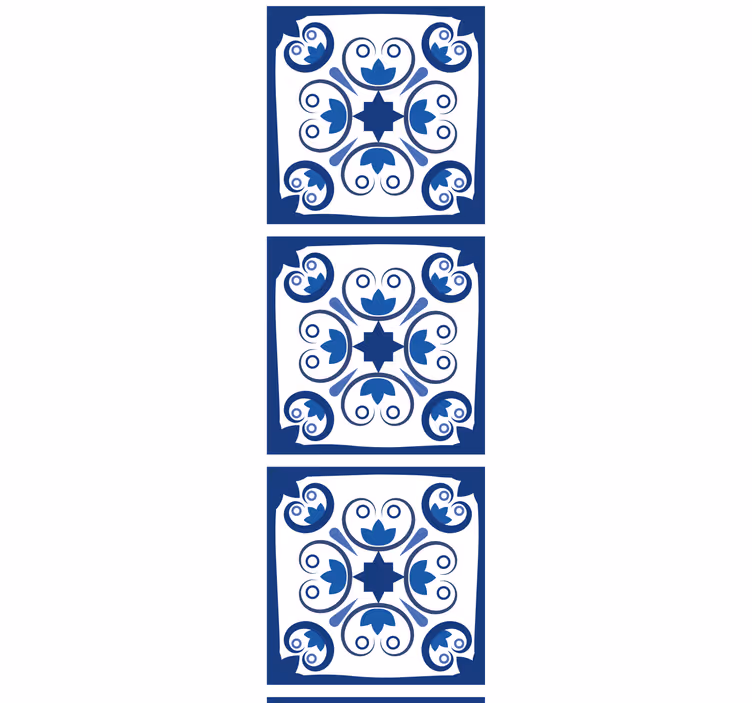 Roleta do kuchyne typická krásna modrá portugalská dlažba - Tenstickers