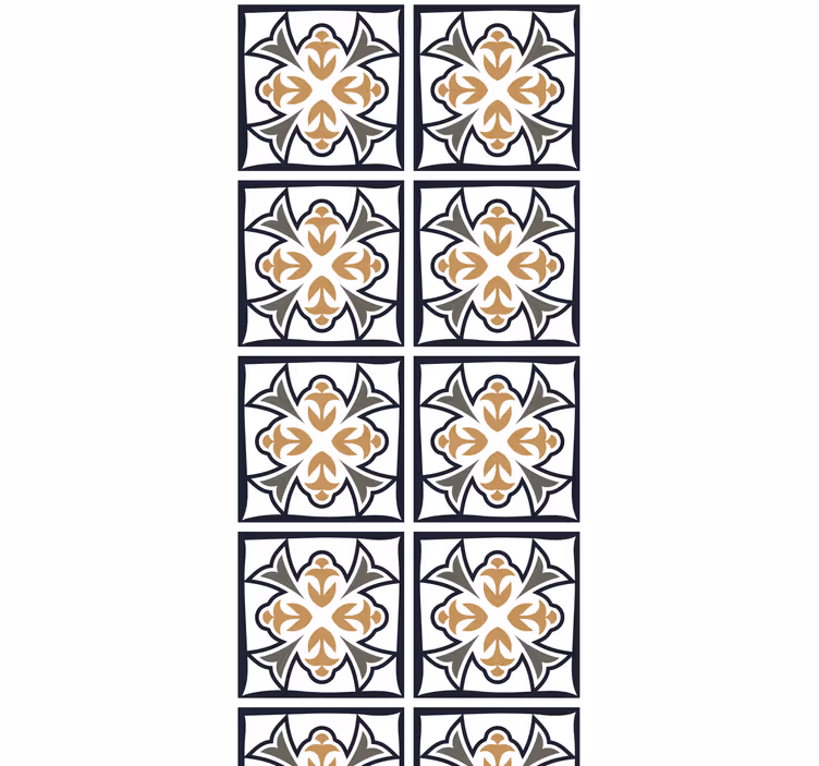Roleta do kuchyne béžová a čierna portugalská dlažba - Tenstickers