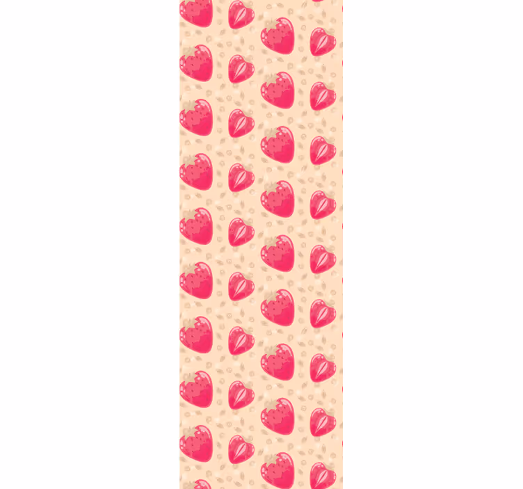 Roleta do kuchyne s jahodovým vzorom na béžovej - Tenstickers