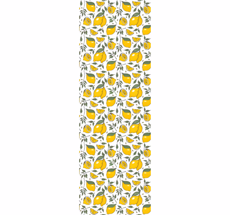 Roleta do kuchyne citróny a krémové kvety - Tenstickers