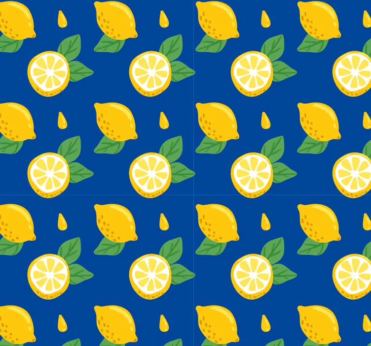 Roleta do kuchyne s ručne kreslenými citrónmi - Tenstickers