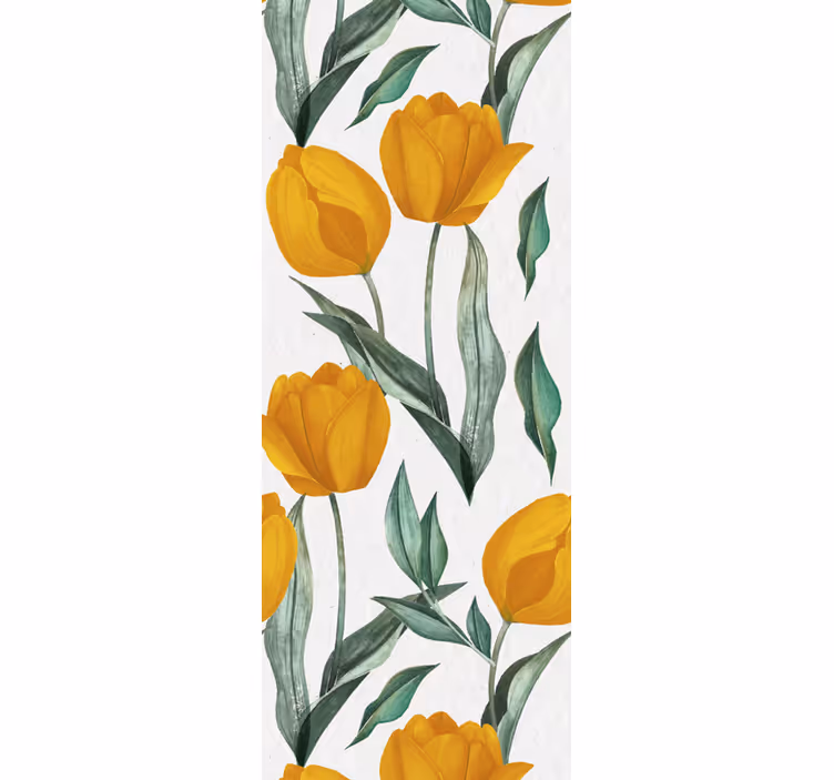 Roleta do jedálne s motívom žltých tulipánov v oleji - Tenstickers