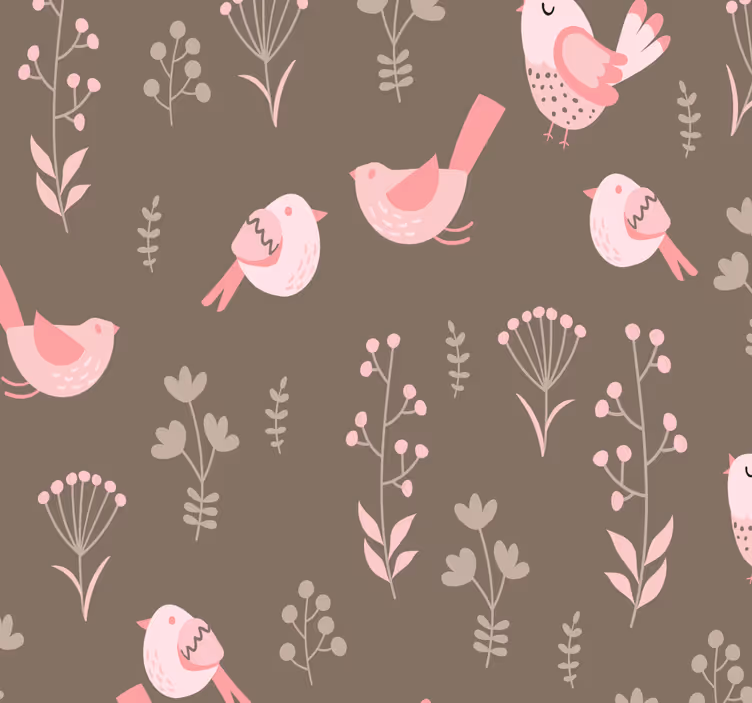 Roleta do jedálne s vintage ružovými vtákmi - Tenstickers