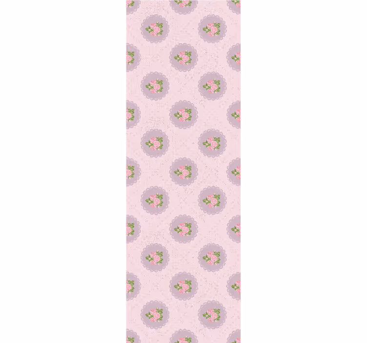 Roleta do jedálne v ružovom štvorcovom vzore shabby chic - Tenstickers