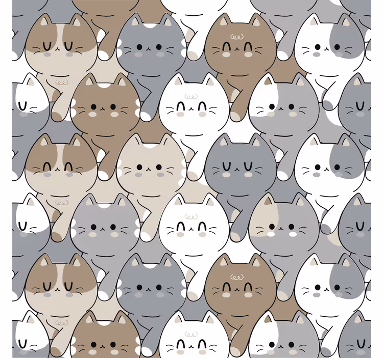 Roleta do detskej izby s ilustráciou mačiek - Tenstickers