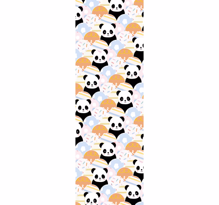 Roleta do detskej izby s dizajnom panda v patchworku - Tenstickers