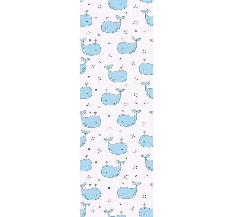 Roleta do detskej izby s bezšvovým vzorom veľryby - Tenstickers