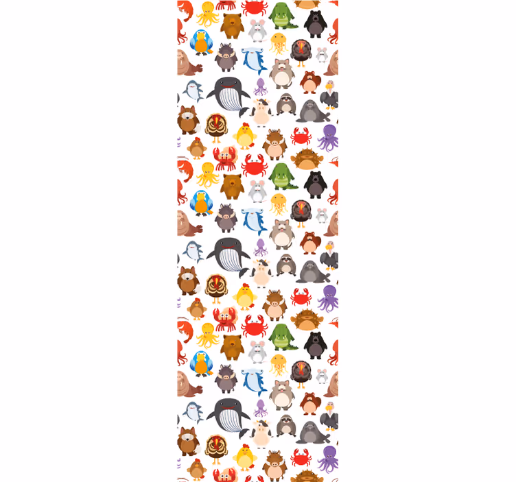 Roleta do detskej izby divoké zvieratá v farbách - Tenstickers