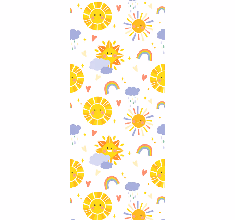 Roleta do detskej izby s pastelovými dúhami a oblakmi - Tenstickers