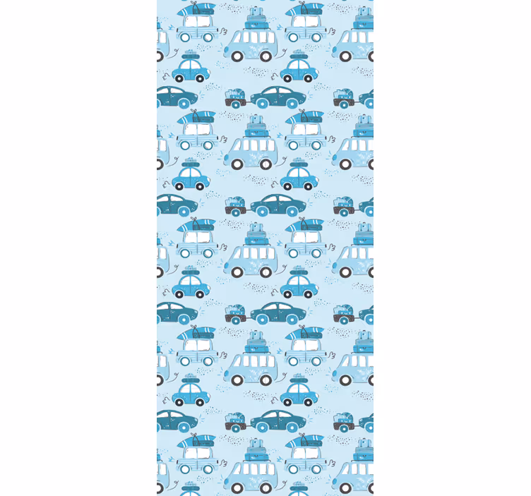 Roleta do detskej izby modré mestské vozidlá severský štýl - Tenstickers