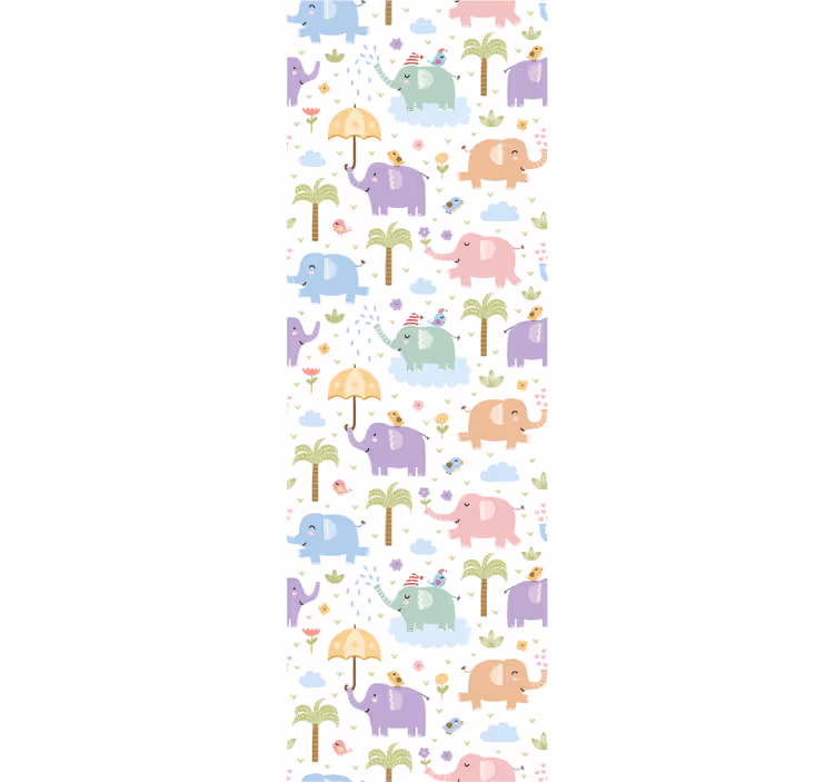 Roleta do detskej izby s roztomilým vzorom sloníkov - Tenstickers