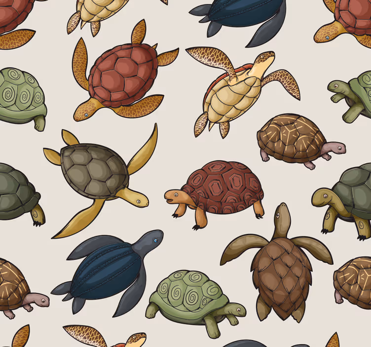 Roleta do detskej izby s rôznymi korytnačkami - Tenstickers
