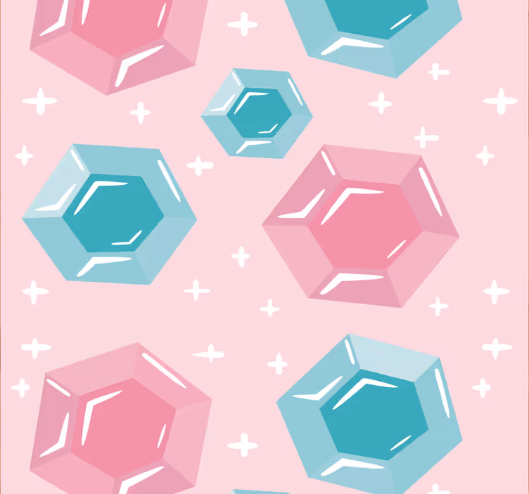 Roleta do detskej izby geometrické drahokamy v tónoch - Tenstickers