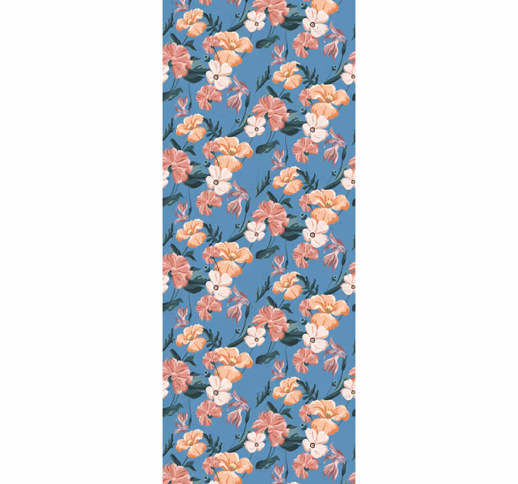 Roleta do kancelárie kvetinová potlač ziedi jeans - Tenstickers