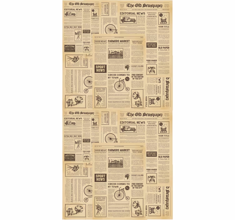 Roleta do kancelárie v štýle vintage amerických novín - Tenstickers