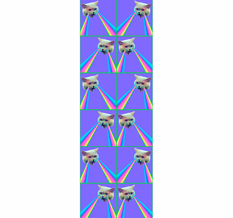 Roleta pre teenagera s laserovou mačkou v štýle vaporwave - Tenstickers