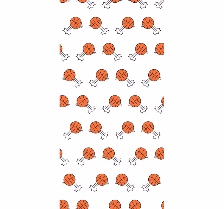 Roleta pre teenagera s pozadím ručne kreslených basketbalov - Tenstickers
