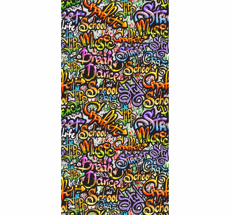 Roleta pre teenagera s graffiti textom na stene - Tenstickers