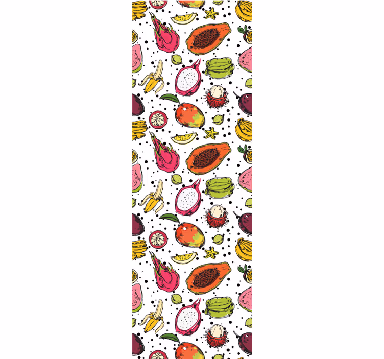 Moderná roleta s náčrtom farebných exotických plodov - Tenstickers