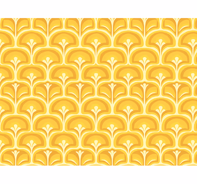 Žltá roleta retro 70s žlté figúry - Tenstickers