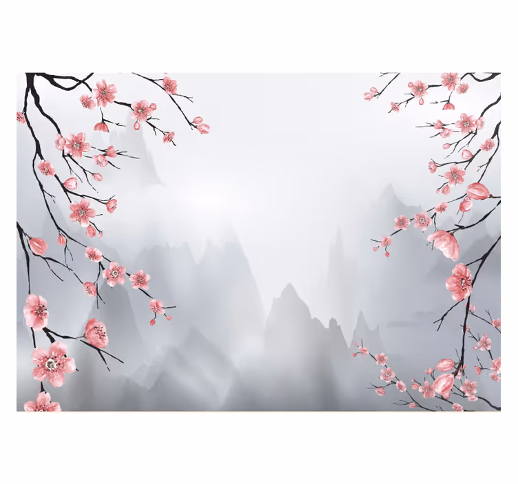 Roleta do kuchyne s japonskými čerešňovými konármi - Tenstickers