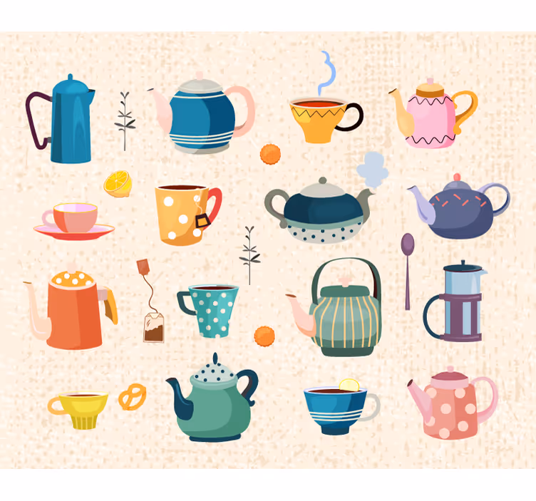 Roleta do kuchyne vintage čaj - Tenstickers