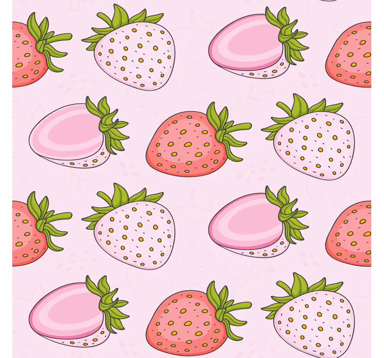 Roleta do kuchyne bezšvové ružové a červené jahody - Tenstickers