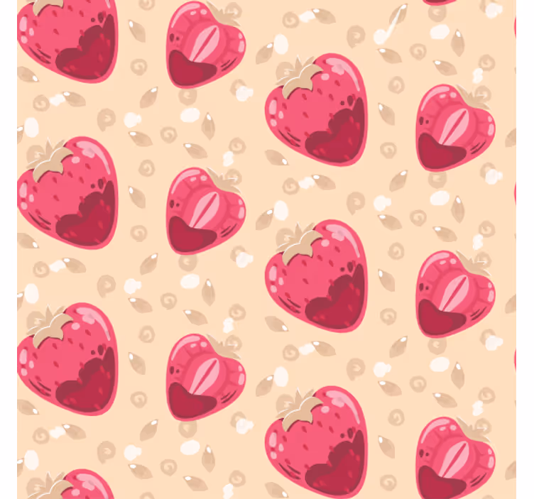 Roleta do kuchyne s jahodovým vzorom na béžovej - Tenstickers