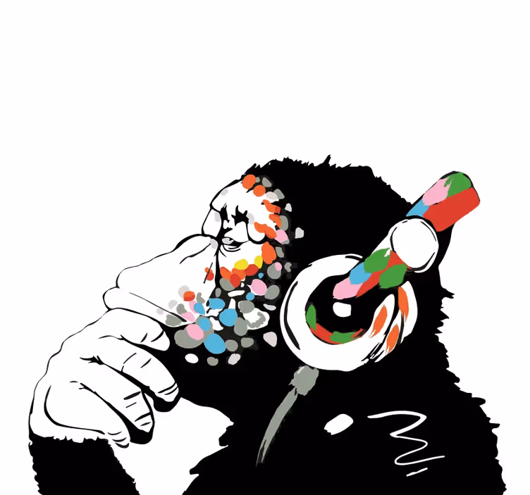 Roleta do obývačky mono banksy hudba - Tenstickers