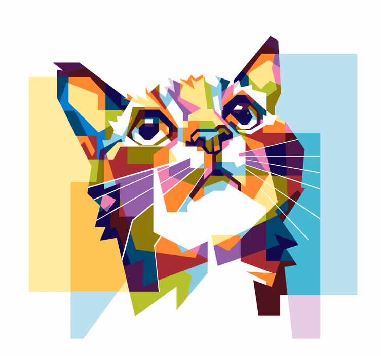 Roleta do obývačky farebné mačky - Tenstickers
