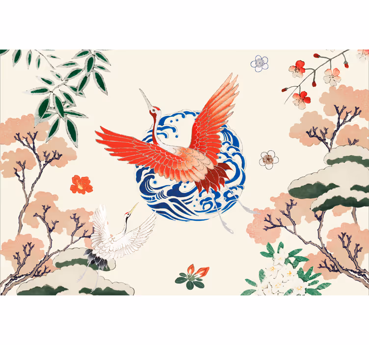 Roleta do obývačky v štýle chinoiserie - Tenstickers