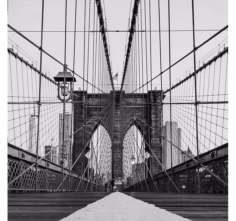 Roleta do obývačky brooklynský most v čierno-bielej - Tenstickers
