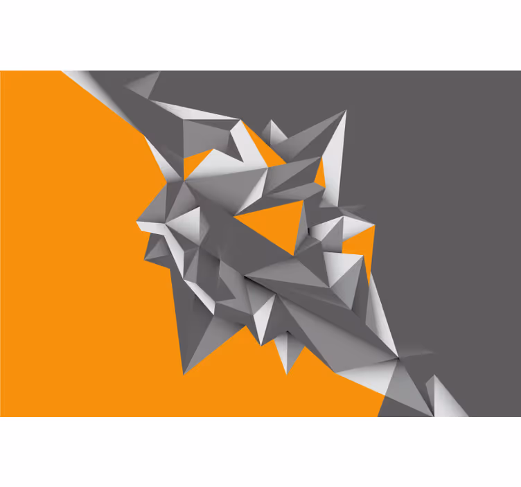 Roleta do obývačky sivé a oranžové geometrické tvary - Tenstickers