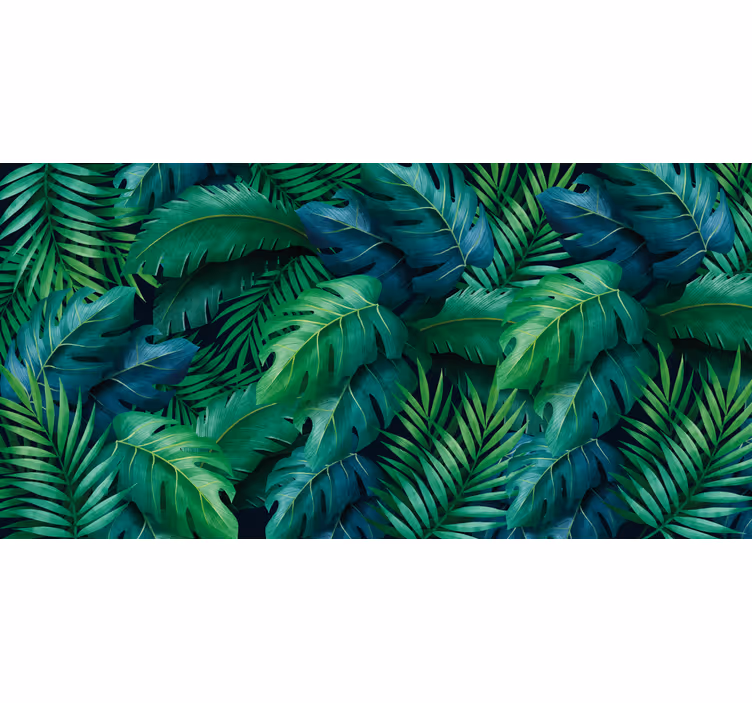 Roleta do obývačky s elegantnou tropickou zeleňou - Tenstickers