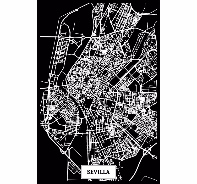 Roleta do obývačky mapa topografická sevilla - Tenstickers