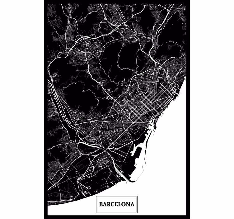 Roleta do obývačky mapa terénu barcelona - Tenstickers