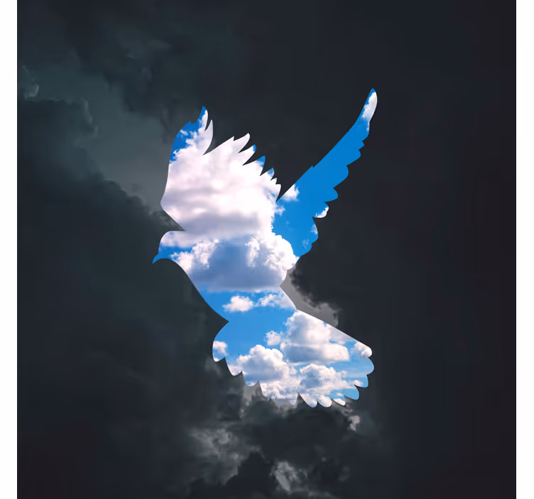 Roleta do obývačky holub od rené magrittea - Tenstickers