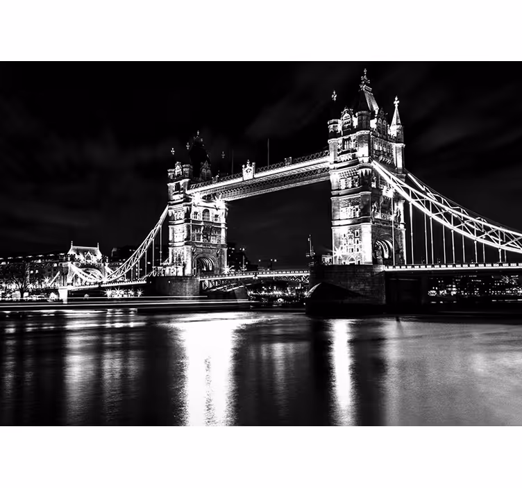 čierna roleta londýnsky most v noci - Tenstickers